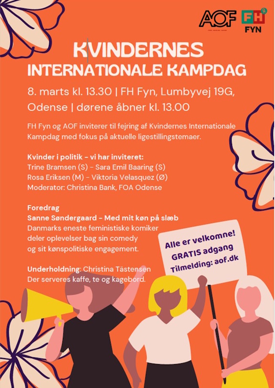 Invitation til Kvindernes Internationale Kampdag på FH Fyn